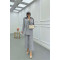 Sare Fashion Pocket Detailed Front Tie Two Piece Suit Gray
