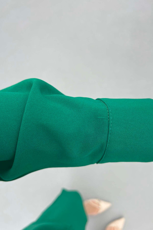 Sare Fashion Pocket Detailed Front Tie Two Piece Suit Benetton Green