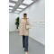 Sare Fashion Oversize Striped Shirt with Pocket Detail Beige