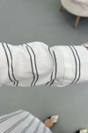 Sare Fashion Oversize Striped Shirt with Pocket Detail White