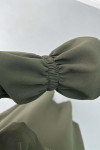 Pocket Pleated Skirt Suit Khaki