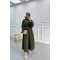 Pocket Pleated Skirt Suit Khaki