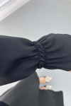 Pocket Pleated Skirt Suit Black