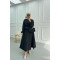Pocket Pleated Skirt Suit Black