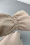 Pocketed Pleated Skirted Suit Stone