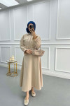Pocketed Pleated Skirted Suit Stone
