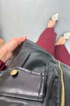 Leather Vest with Pocket Black
