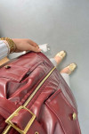 Leather Vest with Pockets Cherry Brown