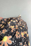 Sare Fashion Floral Pattern Belt Detailed Dress Black