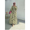 Sare Fashion Floral Pattern Belt Detailed Dress Green
