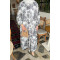 Sare Fashion Flower Pattern Viscose Dress Black