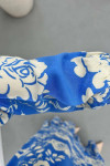 Sare Fashion Floral Patterned Tied Viscose Dress Blue