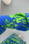 Sare Fashion Floral Patterned Viscose Dress Green-Blue