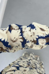Sare Fashion Floral Patterned Tie Dress Blue