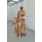 Sare Fashion Floral Patterned Button Detail Dress Yellow