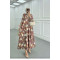 Sare Fashion Floral Patterned Dress Brown