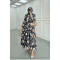 Sare Fashion Floral Patterned Dress Navy Blue