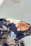 Sare Fashion Floral Patterned Dress Navy Blue