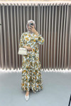 Floral Patterned Dress Orange