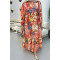 Sare Fashion Mango Floral Print Dress Orange