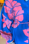 Sare Fashion Floral Patterned Trouser Suit Saxe Blue