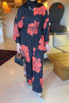 Sare Fashion Floral Patterned Trouser Suit Black