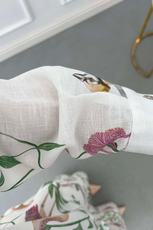 Sare Fashion Flower Patterned Suit White