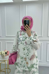 Sare Fashion Flower Patterned Suit White