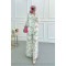 Sare Fashion Flower Patterned Suit White