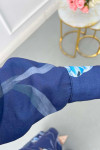 Sare Fashion Flower Patterned Suit Navy Blue