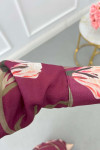 Sare Fashion Flower Patterned Set Cherry Maroon