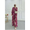 Sare Fashion Flower Patterned Set Cherry Maroon