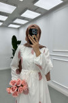 Sare Fashion Flower Embroidered Dress Dusty Rose