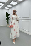 Sare Fashion Flower Embroidered Dress Dusty Rose