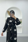 Floral Embroidered Dress Black
