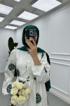 Sare Fashion Flower Embroidered Dress Green