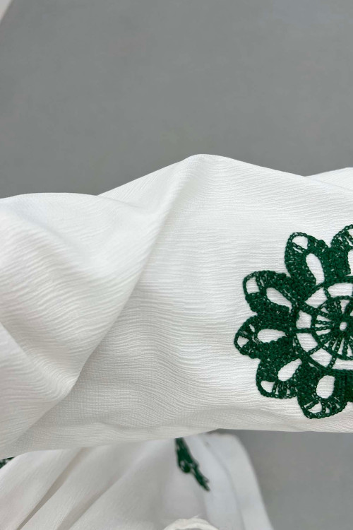 Sare Fashion Flower Embroidered Dress Green