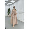 Sare Fashion Flower Embroidered Pearl Detailed Dress Mink