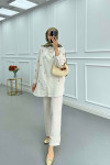 Sare Fashion Flower Embroidered Muslin Set Stone