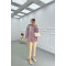 Sare Fashion Flower Embroidered Stoned Shirt Dusty Rose