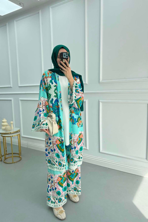 Floral Kimono Set Orange