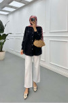 Sare Fashion Double Pocket Modal Shirt Black