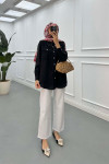Sare Fashion Double Pocket Modal Shirt Black