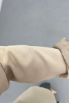 Sare Fashion Double Buttoned Lined Jacket Beige