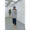 Sare Fashion Double Buttoned Lined Jacket Gray