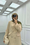 Sare Fashion Double Button Unlined Jacket Beige