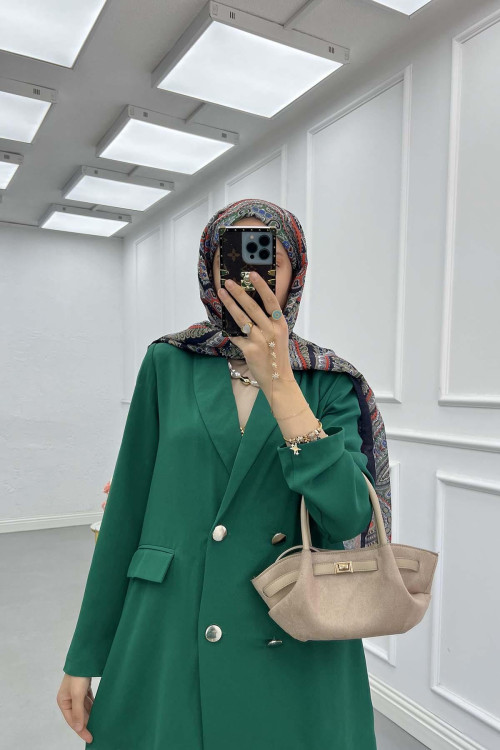 Sare Fashion Double Button Unlined Jacket Benetton Green