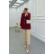 Sare Fashion Double Button Unlined Jacket Burgundy