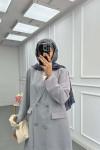 Sare Fashion Double Button Unlined Jacket Gray