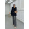 Sare Fashion Double Button Unlined Jacket Black